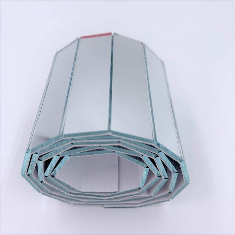 NUORUI NUO RUI 1/2" x 2" Adhesive Mirror Tile Row Real Glass Rectangular Mirror Sticker for Craft Projects - Image 3
